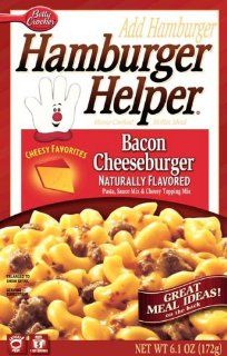 Hamburger Helper Bacon Cheeseburger Mac, 6.1 Ounce Boxes (Pack of 12) : Prepared Noodle Dishes : Grocery & Gourmet Food