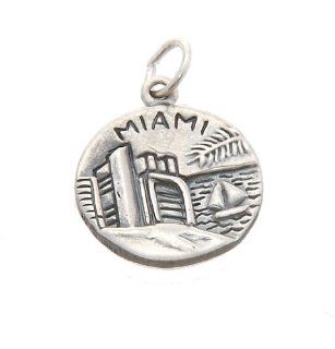 Sterling Silver Double Sided Miami Charm: Jewelry