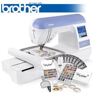 Brother PE770 (PE 770) Embroidery Machine w/ USB Flash Port and Grand Slam II Package Includes 65 Embroidery Threads with Snap Spools + Prewound Bobbins + Cap Hoop + Sock Hoop + Stabilizer + 15, 000 Embroidery Designs + Scissors ($1, 170 Value)