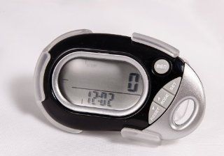 Pedusa PE 771 Tri Axis Multi Function Pocket Pedometer (Black with Holster/Belt Clip): Health & Personal Care