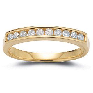 14k Yellow Gold Diamond Channel Set Ring (1/4 cttw, I J Color, I2 I3 Clarity), Size 7 Jewelry