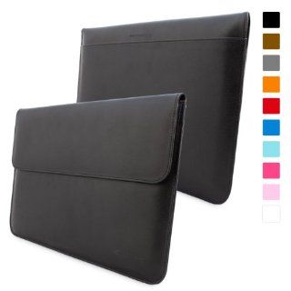 Snugg Macbook Pro Retina 15 inch Leather Sleeve Case in Black   High Quality Case with Card Slot, Pocket and Premium Nubuck Fibre Interior: Computers & Accessories