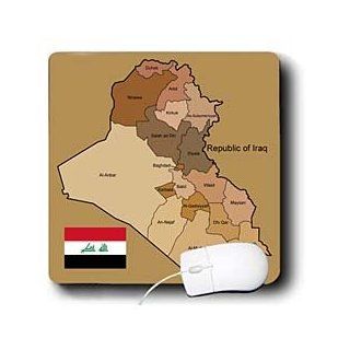 mp_99121_1 777images Flags and Maps   Middle East   Political map of Iraq with each province identified by name and Iraqi flag   Mouse Pads : Office Products