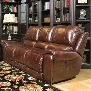 Parker House Titan Leather Power Dual Reclining Sofa in Dark Burgundy   Sofas