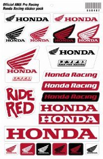 AMA Licensed Apparel HONDA STICKER SET(WING) AMA Licensed Sticker Sets RED Honda G HON803: Automotive