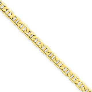 4.1mm, 14 Karat Yellow Gold, Anchor Link Chain   8 inch Jewelry