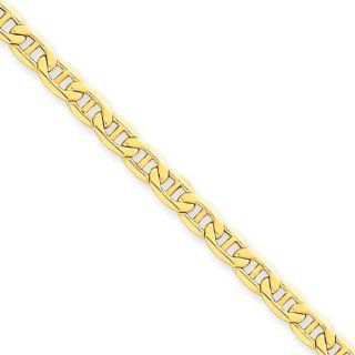 4.1mm, 14 Karat Yellow Gold, Anchor Link Chain   8 inch: Jewelry