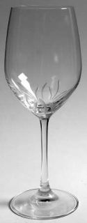 Princess House Crystal Vignette Water Goblet   Clear,Gray Cut,Smooth Stem,No Tri