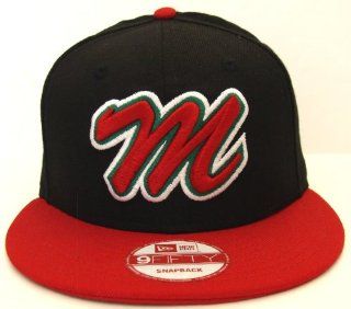 Mexico New Era Logo Retro Snapback Cap Hat Black Red 