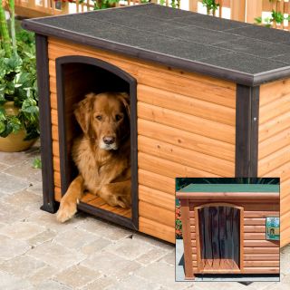 Precision Extreme Outback Log Cabin Dog House with Free Dog Door   Dog Houses