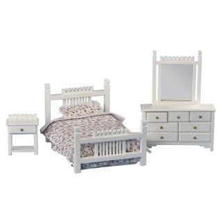 Dollhouse Miniature Three Piece Picket Fence Bedroom Set: Health & Personal Care