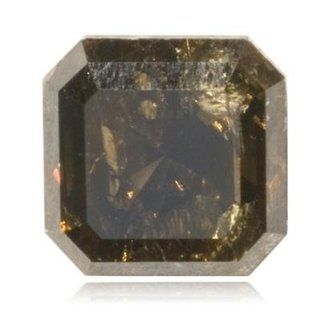 0.90 Cts of 5.3x5.3 mm I3 quality Cut Corner Modified Square Brilliant Natural Dark Brown Diamond ( 1 pc ) Loose Diamond: Loose Gemstones: Jewelry