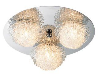 Eurofase 13308 018 Alightair 3 Light Flush Mount, Chrome/Clear   Flush Mount Ceiling Light Fixtures  