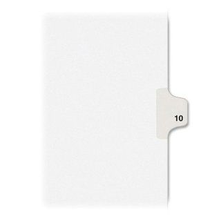 Avery Individual Legal Exhibit Dividers, Allstate Style, 10, Side Tab, 8.5 x 11 inches, Pack of 25 (82208) : Binder Index Dividers : Office Products