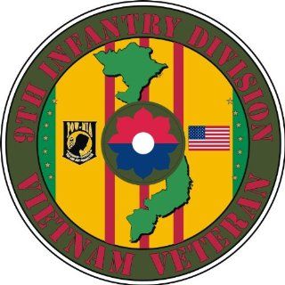 United States Army 9th Infantry Division Vietnam Veteran Decal Sticker 3.8" 6 Pack: Automotive
