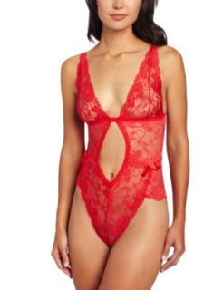 Just Sexy Women's Lace Teddy, Black, Large/X Large: Clothing