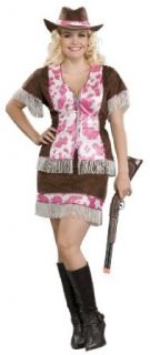 Plus Size Sassy Cowgirl Costume   Womens Full 18 22: Adult Sized Costumes: Clothing