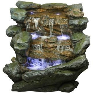 Yosemite Home Decor 40 in. Tiered Rock Outdoor Fountain   Fountains