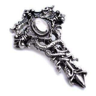 K Mega Jewelry Stainless Steel Snake & Sword Mens Pendant Necklace P798: Jewelry