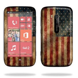 MightySkins Protective Skin Decal Cover for Nokia Lumia 822 Cell Phone T Mobile Sticker Skins Vintage Flag: Computers & Accessories