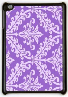 Rikki KnightTM Violet Color Damask Design Design Protective Black Snap on slim fit shell case for Apple iPad Mini: Computers & Accessories