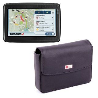 DURAGADGET Executive Genuine Leather Carry Case For 5 Inch Tomtom Models GO LIVE 825 Europe, XXL IQ Routes And GO LIVE 1005 Europe: GPS & Navigation