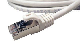 Shaxon UL926M825WT 6FB RJ45 to RJ45 Category 7 Shielded Patch Cord   White, 25 Feet: Computers & Accessories