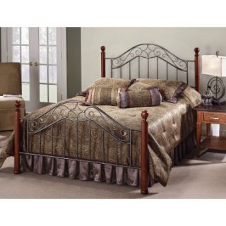 Martino Cherry Wood and Metal Bed   Standard Beds