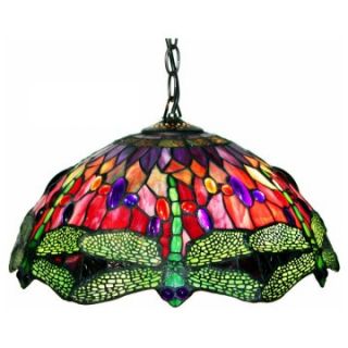 Tiffany Style Dragonfly Red Hanging Pendant   Tiffany Ceiling Lighting