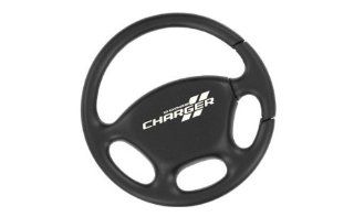 Dodge Charger Black Steering Wheel Key Chain Keychain Fob: Automotive