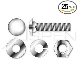 (25pcs each) 1/2" 13 X 2 Carriage Bolts, Hex Nuts, Flat Washers and Lock Washers, Stainless Steel 18 8 Ships FREE in USA: Industrial & Scientific