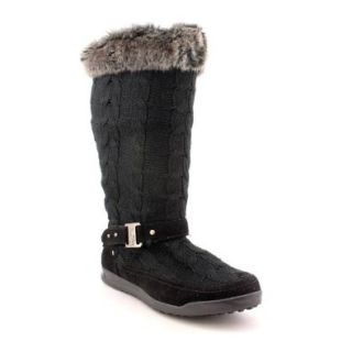 Baby Phat Uzima Womens Size 7 Black Textile Fashion Mid Calf Boots: Shoes