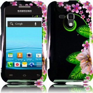 For Samsung Galaxy Rush M830 Hard Design Cover Case Green Flower: Cell Phones & Accessories