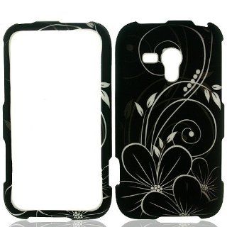 Black Flower Hard Cover Case for Samsung Galaxy Rush SPH M830: Cell Phones & Accessories