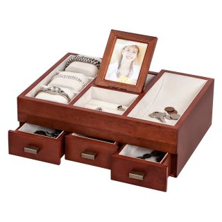 Mele Ashcroft Walnut Jewelry Box Valet   12.5W x 4H in.   Womens Jewelry Boxes