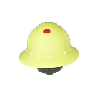 3M Full Brim Hard Hat H 809R UV, 4 Point Ratchet Suspension, Uvicator, Hi Vis Yellow: Hardhats: Industrial & Scientific