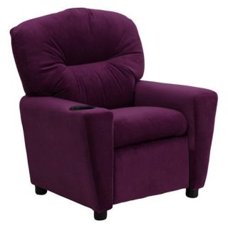 Flash Furniture Microfiber Kids Recliner with Cup Holder   Purple   Kids Recliners