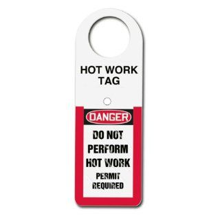 Accuform Signs TSS811 Plastic Status Alert Tag Holder, Legend "DANGER DO NOT PERFORM HOT WORK PERMIT REQUIRED", 4 1/2" Width x 12" Height x 0.060" Thickness, Black/Red on White: Industrial Warning Signs: Industrial & Scientific