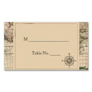 Antique Old World Map Wedding Place Cards Business Card Template  Business Card Stock 