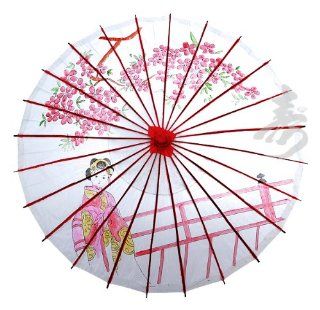 32" Geisha Paper Parasol   Paper Lantern Lamps