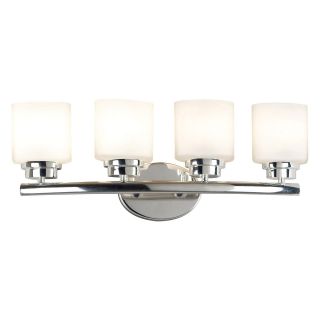 Kenroy Home Bow 4 Light Vanity 03393   24W in. Polished Nickel   Bathroom Lighting