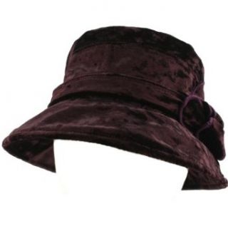 Winter Fall Crush Velvet Cloche Crushable Foldable Bucket Flower Hat Cap Purple at  Womens Clothing store