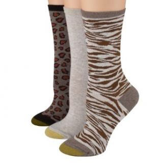 Gold Toe Women's Socks Animal Print Crew Asst Pack 3pairs at  Womens Clothing store: Casual Socks