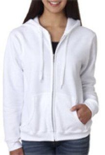 Gildan Missy Fit Zip Hooded Sweatshirt White S: Everything Else
