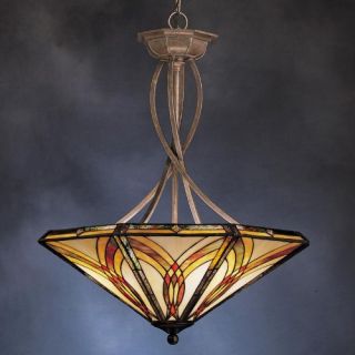Kichler Art Glass Creations Inverted Pendant Light   40L in. Bronze   Tiffany Ceiling Lighting