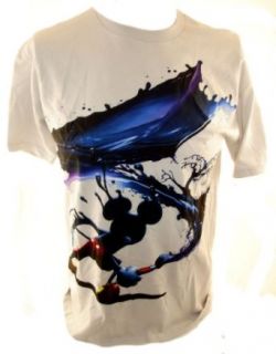 Mickey Mouse Mens T Shirt   Epic Mickey Wet Paint Graphic on Gray (Disney) (X Small): Clothing