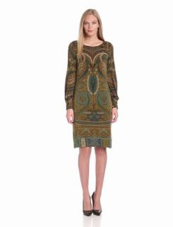 Jones New York Women's Long Sleeve Print Dress, Emerald Multi, 8 at  Womens Clothing store:
