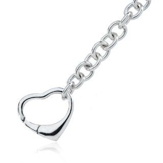 Heart Clasp Bracelet in Silver: Jewelry