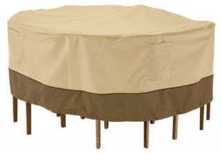 Classic Accessories Small Table and Chair Set Cover   Pebble   Outdoor Furniture Covers