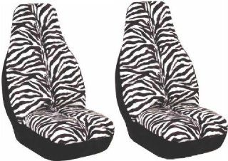 Zebra Animal Print Seat Cover 2 pcs: Automotive